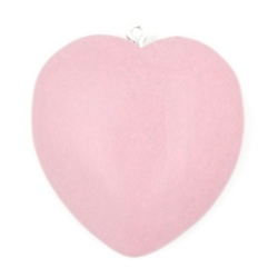 Houten hanger hart roze 40mm (3 st.)