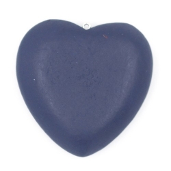 Houten hanger hart donkerblauw 56mm (1 st.)
