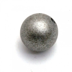 Kunststof kraal rond zilver/zwart 16 mm (5 st.)