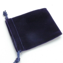 Velours buideltje, blauw, 10 x 12 cm (1 st.)