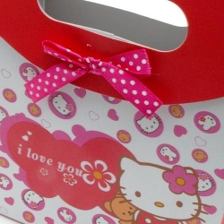 Cadeautasje, roze, Hello Kitty, klein, strik, 38-3 (1 st.)