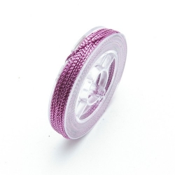 Rijg-/knoopdraad met glitters, roze, 1 mm (10 meter)