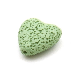 Lava kraal, hart, groen, 20 mm (5 st.)