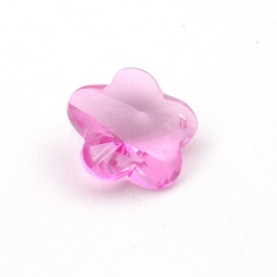 Glashanger, bloem met facetten, roze, 28 mm (1 st.)