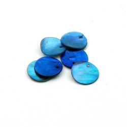 Schelpbedels, blauw, 12 mm (12 gr.)