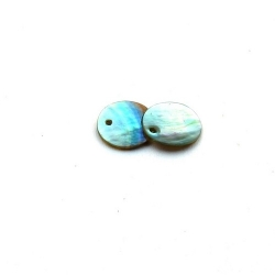 Schelpbedels, grijsblauw, 12 mm (12 gr.)