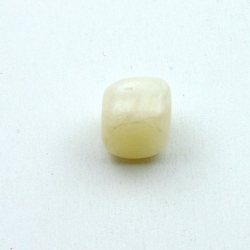 Gekleurd steen kraal, brok, wit, ca. 10 mm (streng)