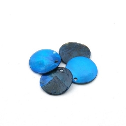 Schelpbedels, blauw, 15 mm (17 gr.)