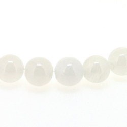 Gekleurd steen kraal, rond, wit, 8 mm (streng)