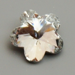 Geslepen glashanger, bloem, Crystal Black, 22 mm (1 st.)