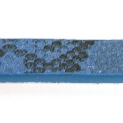 Snakeleather plat blauw 1cm (1.20 mtr.)