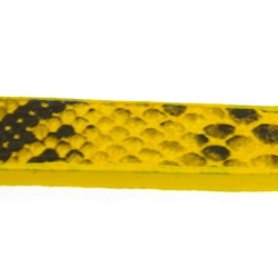 Snakeleather, plat, geel, 1 cm (1.20 mtr.)