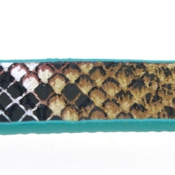 Snakeleather, plat, groen, 1 cm (1.20 mtr.)