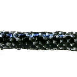 Snakeleather, rond, zwart/wit, 6 mm (1 mtr.)