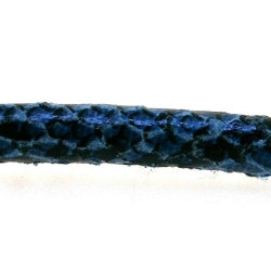 Snakeleather, rond, blauw, 6 mm (1 mtr.)