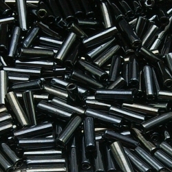 Rocailles, zwart, metallic, staafje, ca. 5 mm (50 gr.)