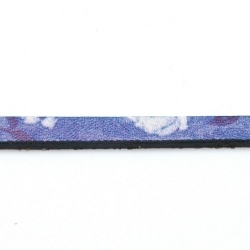 Natuurleer plat bloem paars/wit 5mm (85 cm)